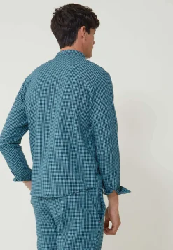 Le slip français Hauts De Pyjamas|Hauts De Pyjamas<Chemise en flanelle-Tomer Vichy Minéral Bleu