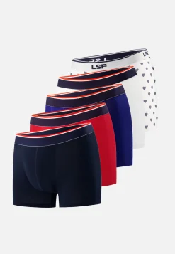 Le slip français Packs De Boxers|Packs Sous-Vêtements<Cinquo de boxer en coton-Pack Boxer Marius Cinquo Bleu
