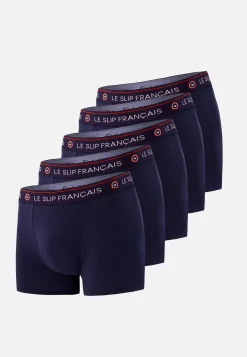 Le slip français Collection Cadeaux|Boxers<Cinquo de boxers en coton-Pack Cinquo Boxer Redoutable Marine Bleu