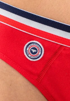 Le slip français Culottes|Broderie 🪡<Culotte tanga en coton-Suzon Rouge