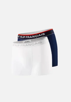 Le slip français Packs De Boxers|Sous-Vêtements De Sports<Duo de boxers de sport-Pack Duo Boxer Guillaume Marine Blanc Bleu