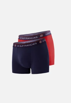 Le slip français Collection Cadeaux|Packs De Boxers<Duo de boxers en coton-Pack Duo Boxer Redoutable Marine et Rouge Bleu