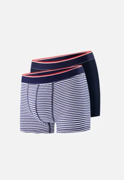Le slip français Packs De Boxers|Packs Sous-Vêtements<Duo de boxers en coton-Pack Duo Boxer Marius Marine Marinière Bleu
