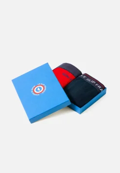 Le slip français Collection Cadeaux|Packs Sous-Vêtements<Duo de boxers en coton-Pack Duo Redoutable Marine Rouge Brodé Bûche de Noël Bleu