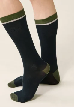 Le slip français Pack De Chaussettes|Packs De Chaussettes<Duo de chaussettes mi-hautes en coton-Lucas Duo Navy/Végétal Bleu