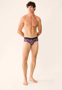 Le slip français Coffrets Cadeaux|Collection Cadeaux<Duo de slips en coton-Coffret Duo Slip Terrible Marine Intrépide Tartan Bleu