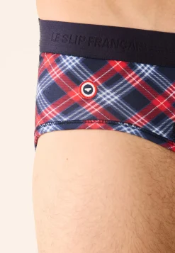 Le slip français Coffrets Cadeaux|Collection Cadeaux<Duo de slips en coton-Coffret Duo Slip Terrible Marine Intrépide Tartan Bleu