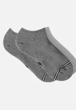 Le slip français Chaussettes Courtes|Chaussettes Courtes<Duo de socquettes en coton-Pack Duo Socquettes Jo Noir Chiné Gris