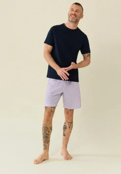 Le slip français Ensembles De Pyjamas|Ensemble De Pyjamas<Ensemble de pyjama t-shirt et short en coton-Ensemble pyjama Tristan Marine Sens Glycine Bleu