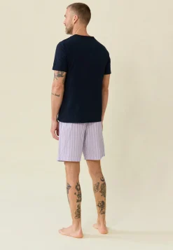 Le slip français Ensembles De Pyjamas|Ensemble De Pyjamas<Ensemble de pyjama t-shirt et short en coton-Ensemble pyjama Tristan Marine Sens Glycine Bleu