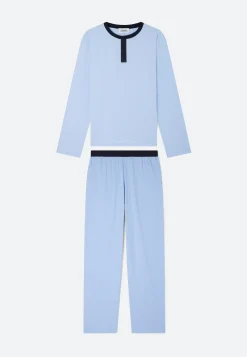 Le slip français Ensembles De Pyjamas|Ensemble De Pyjamas<Ensemble de pyjama t-shirt et pantalon en coton-Ensemble Pyjama Yvan Ciel Bleu