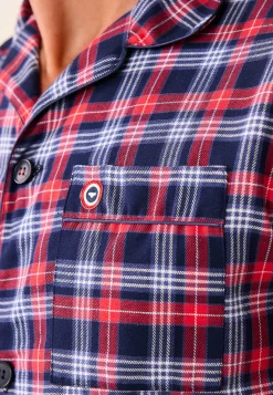 Le slip français Collection Cadeaux|Ensembles De Pyjamas<Ensemble de pyjama t-shirt et pantalon en coton-Ensemble Pyjama Baptiste Tartan Bleu