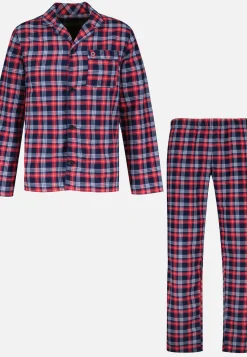 Le slip français Collection Cadeaux|Ensembles De Pyjamas<Ensemble de pyjama t-shirt et pantalon en coton-Ensemble Pyjama Baptiste Tartan Bleu