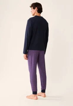 Le slip français Collection Cadeaux|Ensembles De Pyjamas<Ensemble de pyjama t-shirt et pantalon en coton-Ensemble Pyjama Sebastien Kdo Bleu