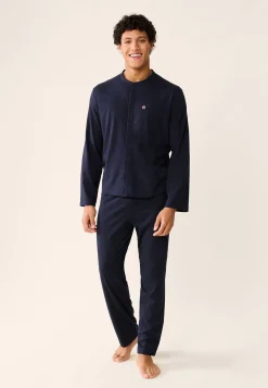 Le slip français Collection Cadeaux|Ensembles De Pyjamas<Ensemble de pyjama t-shirt et pantalon en coton-Ensemble Pyjama Hugo Marine Bleu