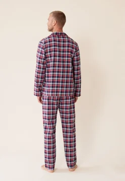 Le slip français Ensembles De Pyjamas|Ensemble De Pyjamas<Ensemble pyjama chemise et pantalon en coton-Ensemble Pyjama Baptiste Tan Bleu