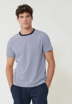 Le slip français Ensembles De Pyjamas|Ensemble De Pyjamas<Ensemble pyjama t-shirt et short en coton-Pyjama Jeason Marinière Blanc