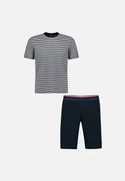 Le slip français Ensembles De Pyjamas|Ensemble De Pyjamas<Ensemble pyjama t-shirt et short en coton-Pyjama Jeason Marinière Blanc