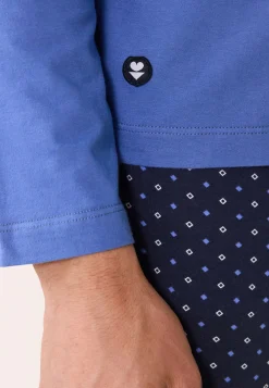 Le slip français Ensembles De Pyjamas|Ensemble De Pyjamas<Ensemble Pyjama T-shirt et Pantalon en coton-Ensemble Pyjama James Cravate Marine Bleu