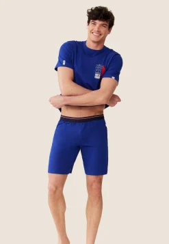 Le slip français Ensembles De Pyjamas|Ensemble De Pyjamas<Ensemble pyjama t-shirt et short en coton-Ensemble Pyjama Equipe de France Indigo Bleu