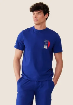 Le slip français Ensembles De Pyjamas|Ensemble De Pyjamas<Ensemble pyjama t-shirt et short en coton-Ensemble Pyjama Equipe de France Indigo Bleu