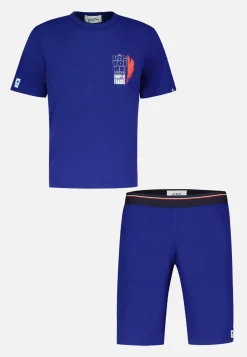 Le slip français Ensembles De Pyjamas|Ensemble De Pyjamas<Ensemble pyjama t-shirt et short en coton-Ensemble Pyjama Equipe de France Indigo Bleu
