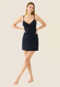 Le slip français Pyjamas<Nuisette en viscose-Valerianne Marine Bleu