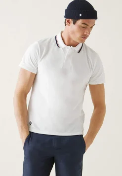 Le slip français Hauts|Broderie 🪡<Polo en piqué de coton-Polo Blanc