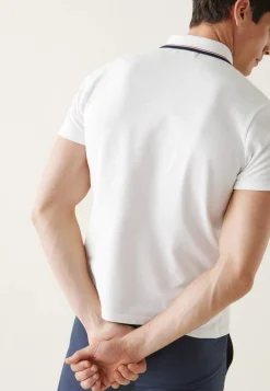 Le slip français Hauts|Broderie 🪡<Polo en piqué de coton-Polo Blanc