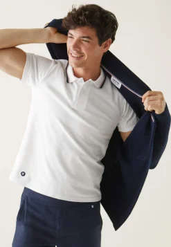 Le slip français Hauts|Broderie 🪡<Polo en piqué de coton-Polo Blanc
