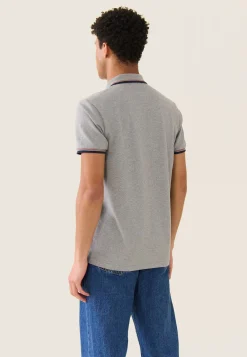 Le slip français Hauts|Broderie 🪡<Polo en piqué de coton-Polo Chiné Gris