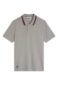 Le slip français Hauts|Broderie 🪡<Polo en piqué de coton-Polo Chiné Gris