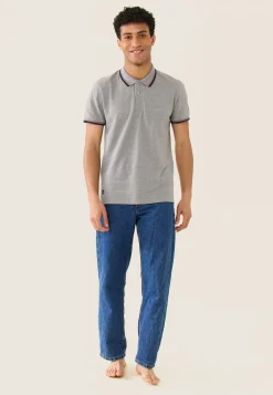 Le slip français Hauts<Polo en piqué de coton-Repolo Chiné Gris