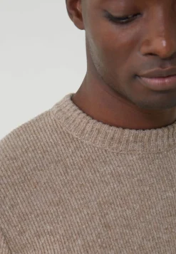 Le slip français Pulls|Hauts<Pull en laine française-Ludo Naturel Marron