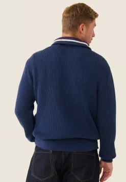 Le slip français Hauts<Pull Homme Camionneur-Marcos Acier Bleu
