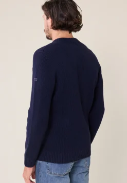 Le slip français Pulls|Hauts<Pull Homme en laine Française-Louis Marine Bleu