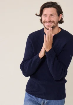 Le slip français Pulls|Hauts<Pull Homme en laine Française-Louis Marine Bleu