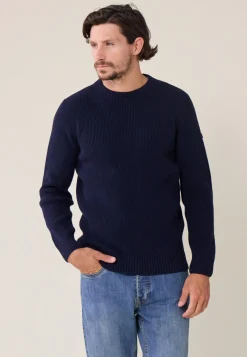 Le slip français Pulls|Hauts<Pull Homme en laine Française-Louis Marine Bleu