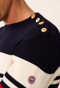 Le slip français Pulls|Hauts<Pull Homme LSF x Armor Lux-Le Creac'h-Marine Rouge Gris Blanc
