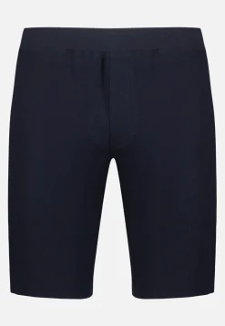 Le slip français Bas De Pyjamas|Bas De Pyjamas<Short de pyjama en coton texturé-Marc Olivier Marine Bleu