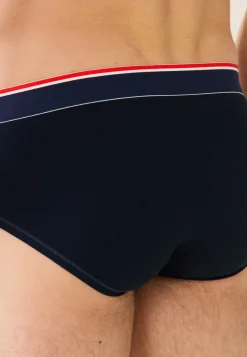 Le slip français Slips|Slips<Slip en coton brodé-Terrible Marine Cœur Papa Bleu