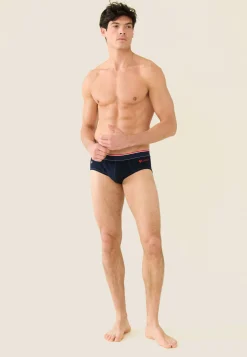 Le slip français Slips|Slips<Slip en coton brodé-Terrible Marine Cœur Papa Bleu