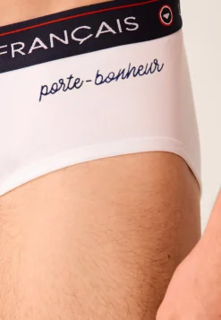 Le slip français Collection Cadeaux|Slips<Slip en coton-Intrepide Porte Bonheur Blanc