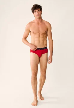 Le slip français Collection Cadeaux|Slips<Slip en coton-Intrepide Cerise Buche De Noel Rouge