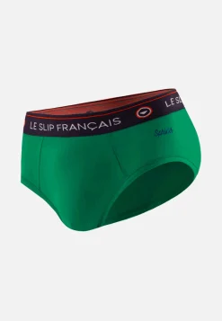 Le slip français Slips|Slips<Slip en coton-Intrépide Epicéa Brodé 'Sprinteur' Vert