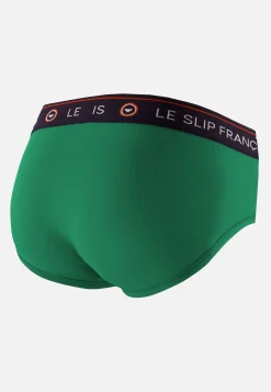 Le slip français Slips|Slips<Slip en coton-Intrépide Epicéa Brodé 'Sprinteur' Vert