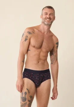 Le slip français Slips|Slips<Slip en coton-Terrible imprimé Jour J Bleu