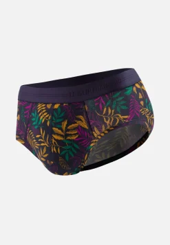 Le slip français Slips|Slips<Slip en coton-Terrible Imprimé Sous Bois Marine Noir