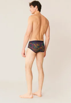 Le slip français Slips|Slips<Slip en coton-Terrible Imprimé Sous Bois Marine Noir