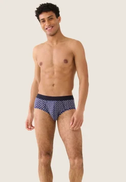 Le slip français Slips|Slips<Slip en coton-Terrible Imprimé Diago Marine Velours Blanc